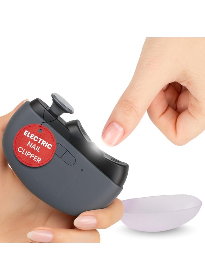 MHR Electric Nail Clipper Baby Adult Trimmer with Light Fingernail Cutter Electric Filer Buffer USB Rechargeable Waterproof Grooming Tool for Seniors Men Women Kids - Image 1