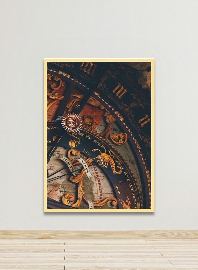 ماركتنا لوحة جدارية قماشية فنية لتزيين الحائط بتصميم عصري  مع برواز ذهبي مجوف مقاس (120x80) قطعة واحدة - Image 1