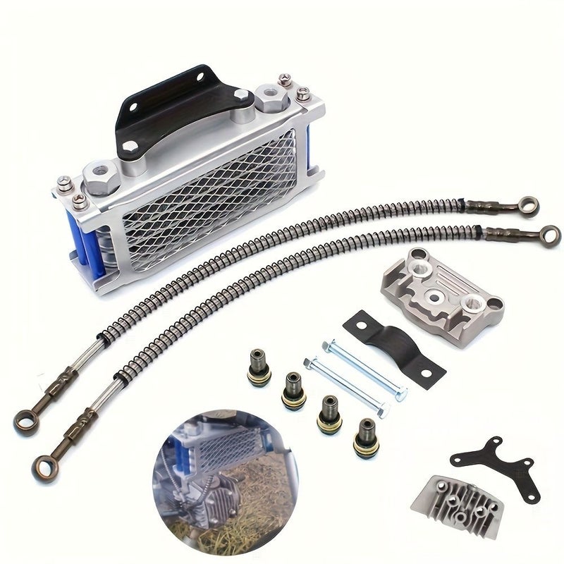 Red Oil Cooler Kit For 50 140Cc Motorcycle ATV Engine Cooling Universal Dirtbike - Image 3