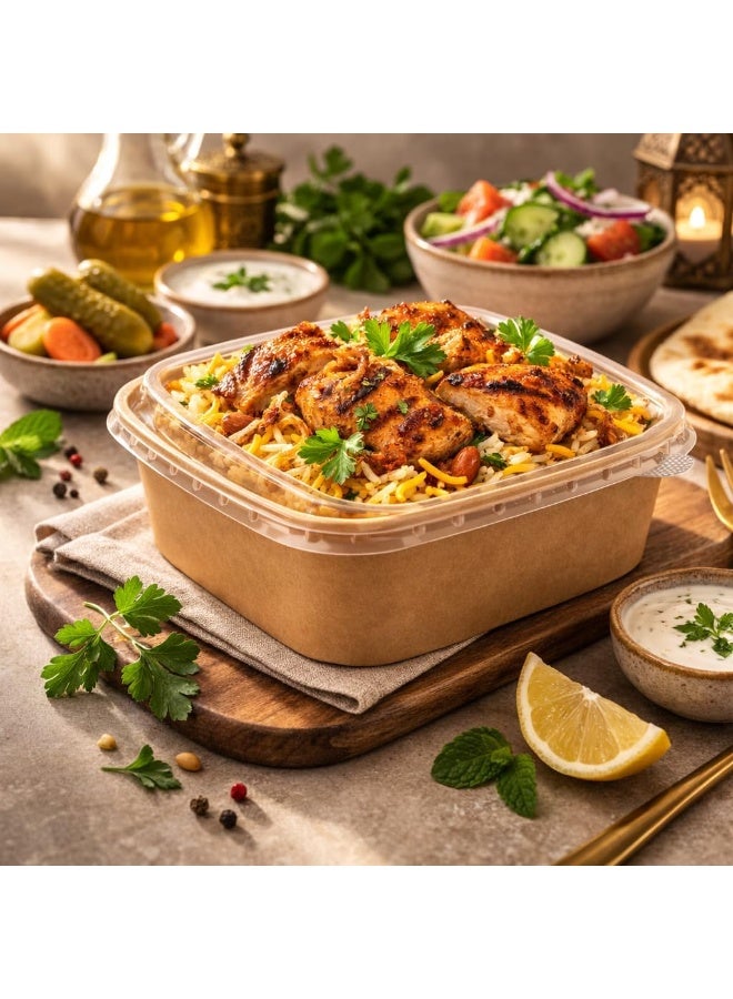 علب طعام مربعة 500 مل مع أغطية شفافة – عبوة 15 قطعة لتخزين الطعام والوجبات - Image 3