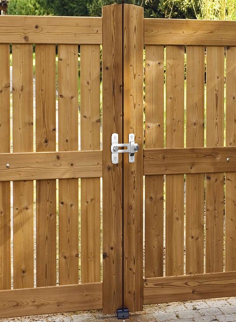 GGOOT Door Lock For Barn Door | Sturdy Stainless Steel Latch Lock Prevent Corrosions - Safety Hook Latch Privacy Lock for Fence, Gate, Sliding Door With Hardware - Image 3