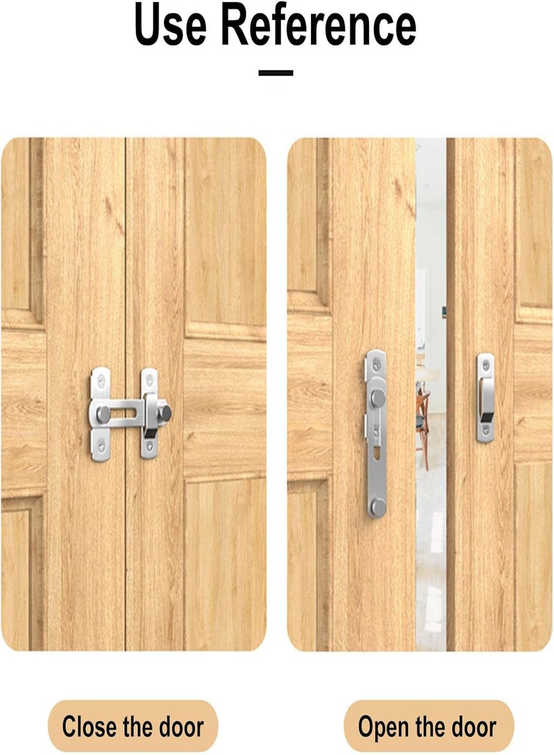 GGOOT Door Lock For Barn Door | Sturdy Stainless Steel Latch Lock Prevent Corrosions - Safety Hook Latch Privacy Lock for Fence, Gate, Sliding Door With Hardware - Image 5