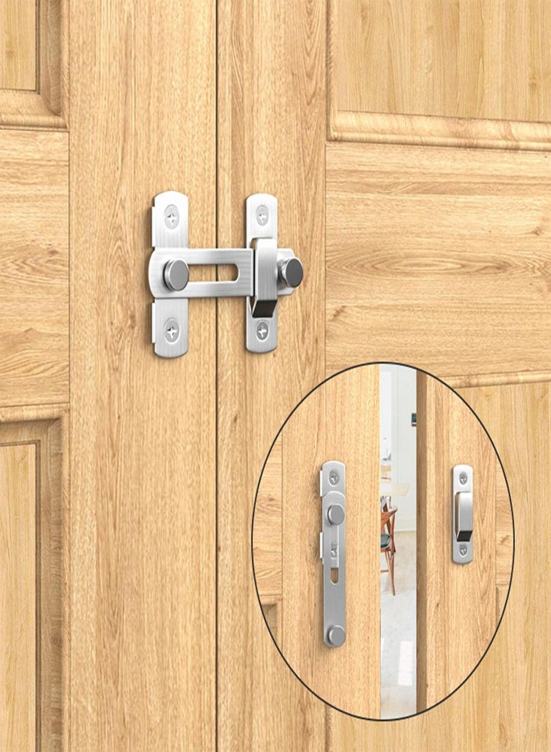 GGOOT Door Lock For Barn Door | Sturdy Stainless Steel Latch Lock Prevent Corrosions - Safety Hook Latch Privacy Lock for Fence, Gate, Sliding Door With Hardware - Image 2