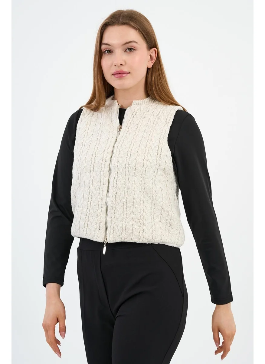 الكسندر جاردي Zippered Lined Women's Knitwear Vest (A92446-S)
