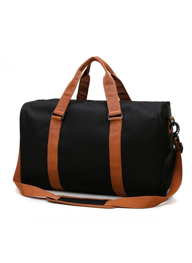 NOVOLAN Travel Duffel Bags, Versatile 35L Large Capacity Travel Bag for Yoga, Fitness, and Sports with Independent Shoe Compartment, Durable Water-Resistant Fabric, Smooth Zippers, 48x24x30cm (black)  - Image 1