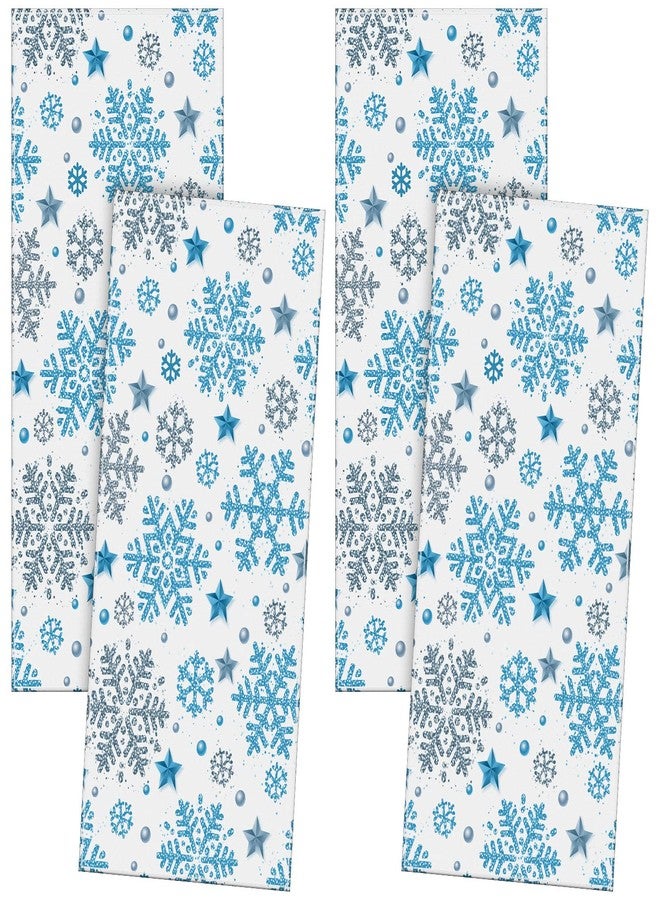 Rtteri 4 Pcs Christmas Snowflakes and Stars Hand Towels Bath Bathroom Towel Decorative Absorbent Soft Christmas Kitchen Towels for Xmas Bath Dish Hand Face Gym Spa Decor Guest Gifts, 30 x 12 Inch - Image 1
