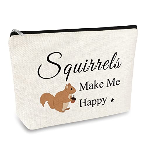Mikela Squirrel Lover Cosmetic Bag - Animal Lover Makeup Bag for Women, Girls - Best Friend, Daughter, Sister, Niece, BFF Birthday, Christmas, Graduation Gift - Travel Toiletry Pouch - Image 1