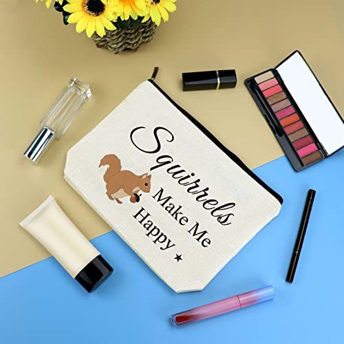 Mikela Squirrel Lover Cosmetic Bag - Animal Lover Makeup Bag for Women, Girls - Best Friend, Daughter, Sister, Niece, BFF Birthday, Christmas, Graduation Gift - Travel Toiletry Pouch - Image 3