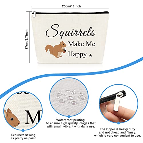 Mikela Squirrel Lover Cosmetic Bag - Animal Lover Makeup Bag for Women, Girls - Best Friend, Daughter, Sister, Niece, BFF Birthday, Christmas, Graduation Gift - Travel Toiletry Pouch - Image 2