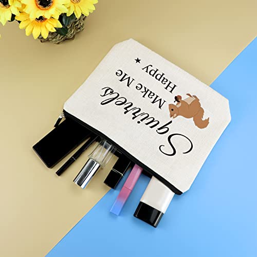 Mikela Squirrel Lover Cosmetic Bag - Animal Lover Makeup Bag for Women, Girls - Best Friend, Daughter, Sister, Niece, BFF Birthday, Christmas, Graduation Gift - Travel Toiletry Pouch - Image 4