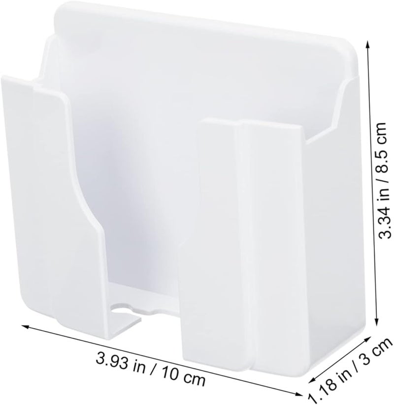 حامل الهاتف الجداري الأبيض ومنظم التحكم عن بعد 6 قطع، تخزين ذاتي اللصق 10x8.5 سم - Image 3