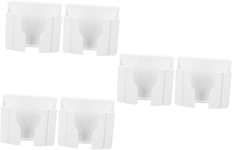 حامل الهاتف الجداري الأبيض ومنظم التحكم عن بعد 6 قطع، تخزين ذاتي اللصق 10x8.5 سم - Image 2