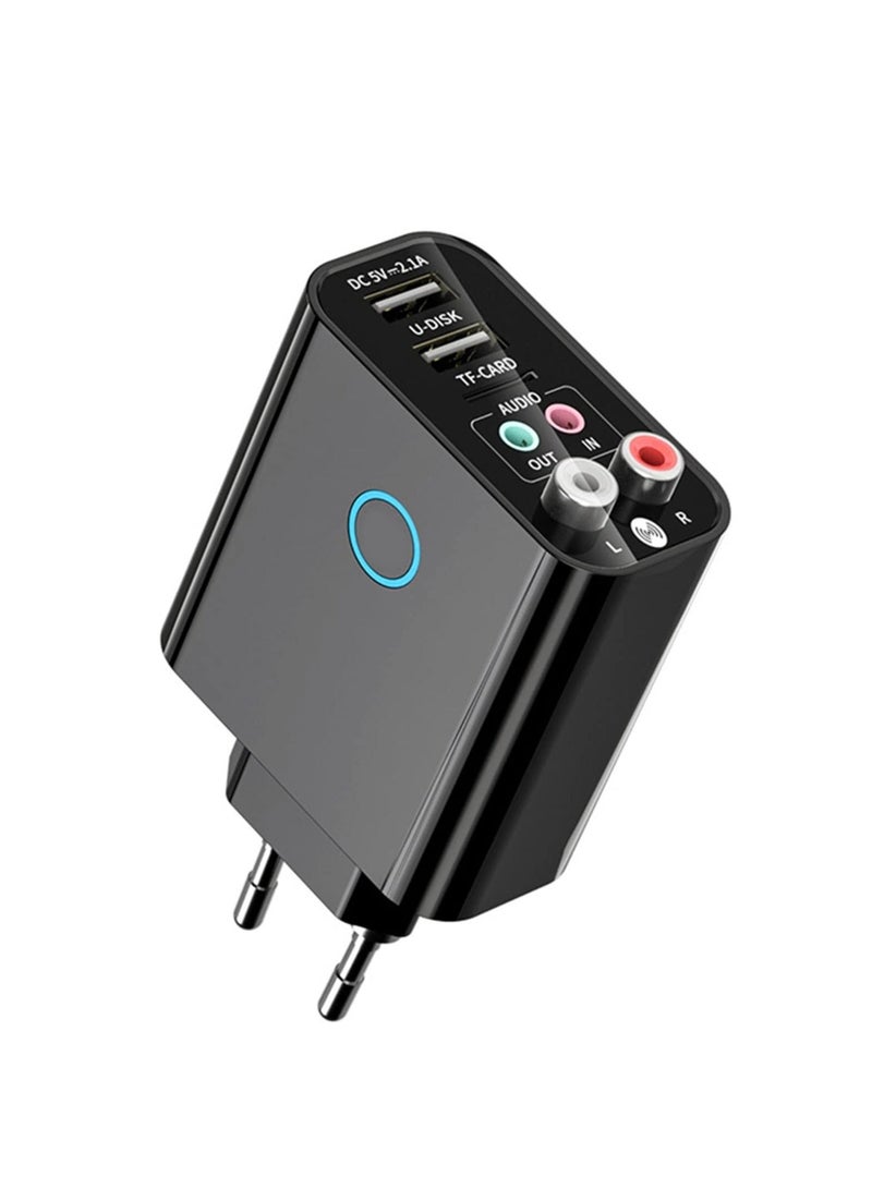 Captaintech Wireless Audio Receiver, Fast Transmission Bluetooth-compatible5.0 Dual USB Audio Transceiver, Mini Wireless Audio Adapter for Home and Car Music Stereo Streaming - Image 1