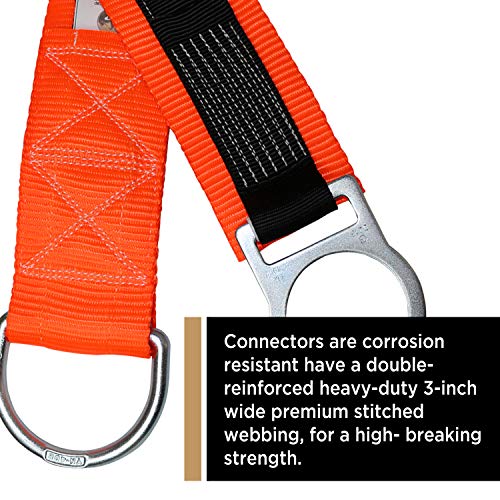 AFP 3’ Cross Arm Strap Premium Heavy-Duty Pass-Through Double Steel Ring, Safety Fall Protection Anchorage Connector (OSHA/ANSI) PPE 1 Pack - Image 5