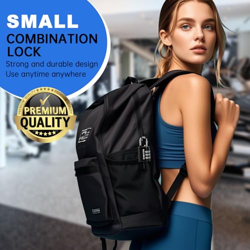 DELSWIN Combination Lock 3-Digit Small Padlock - 8Pcs Resettable Combo Lock for School Gym Locker, Outdoor, Fence, Gate, Waterproof Luggage Locks for Travel Backpack - Image 2