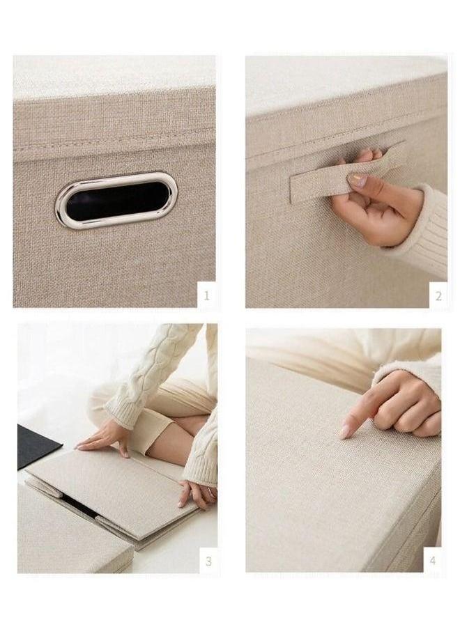 HOMESTAR Large Size Cube Boxes With Handles To Store And Organize Clothes Games Books Toys Washable Foldable Removable Lid For Home Office - Image 3