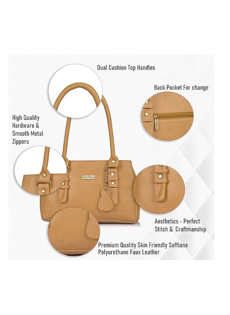 Fostelo Women's Westside Handbag (Beige) (FSB-413)  - Image 4