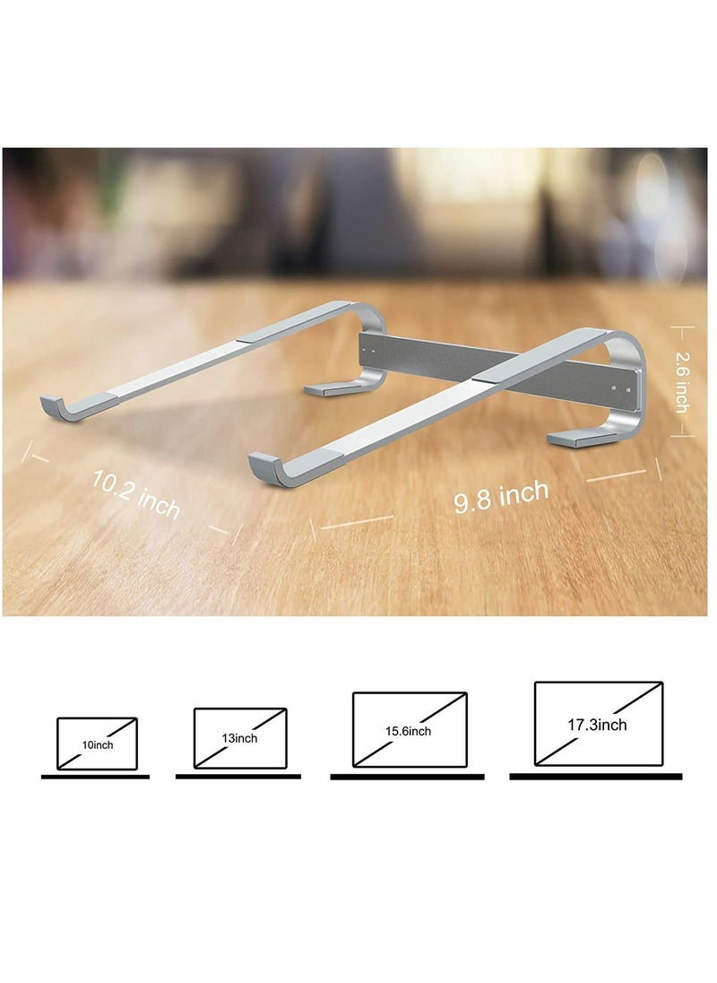 SYOSI - Computer Stand, Laptop Stand for Desk, Computer Stand for Desk, Ventilated Ergonomic Aluminum Notebook Stand, Compatible with MacBook Air, Suitable for 10-17 Inch Laptop, Work from Home (Silver) - Image 1