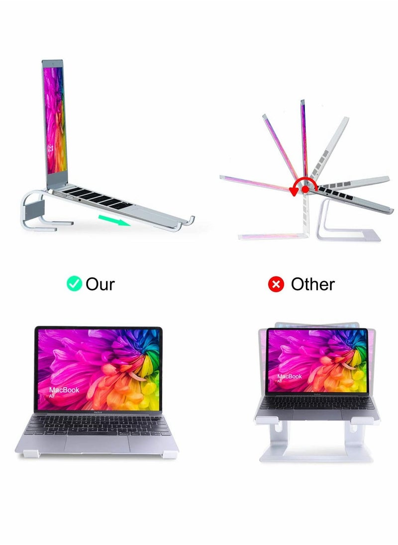 SYOSI - Computer Stand, Laptop Stand for Desk, Computer Stand for Desk, Ventilated Ergonomic Aluminum Notebook Stand, Compatible with MacBook Air, Suitable for 10-17 Inch Laptop, Work from Home (Silver) - Image 1