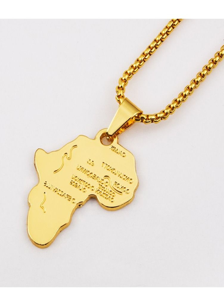 Africa Map Pendant Women Necklace Gold Color Ethiopian Jewelry Hip Hop African Maps Item For Men Party Gift Daily Wear - Image 4