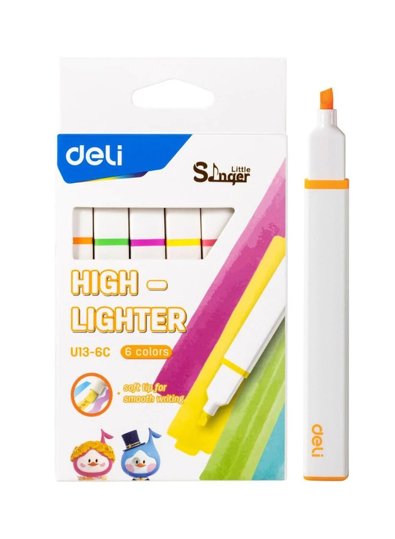 Deli 6-Piece Little Singer Highlighter Set Multicolour  - Image 1