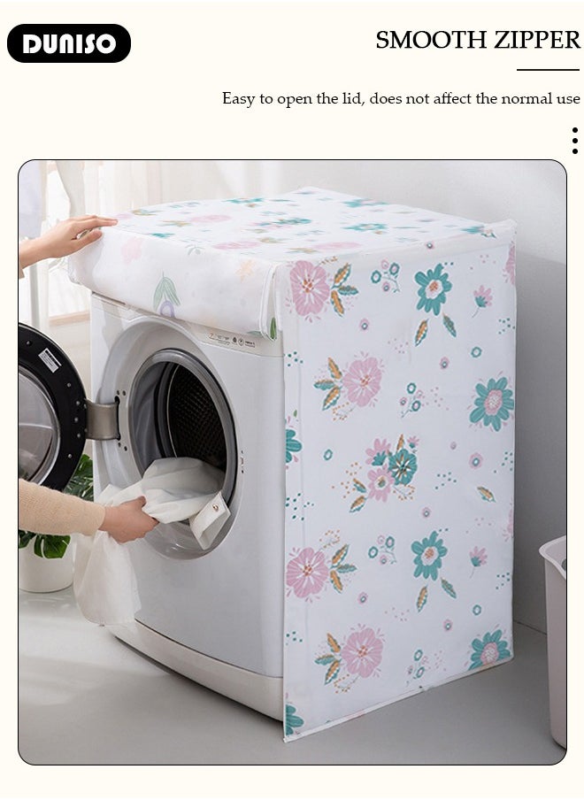 DUNISO All Inclusive Washer Cover, PVEA Waterproof Dustproof Durable Tumble Washing Machine Cover, Washer Protection Case with Smooth Zipper for Laundry Kitchen Home  - Image 3