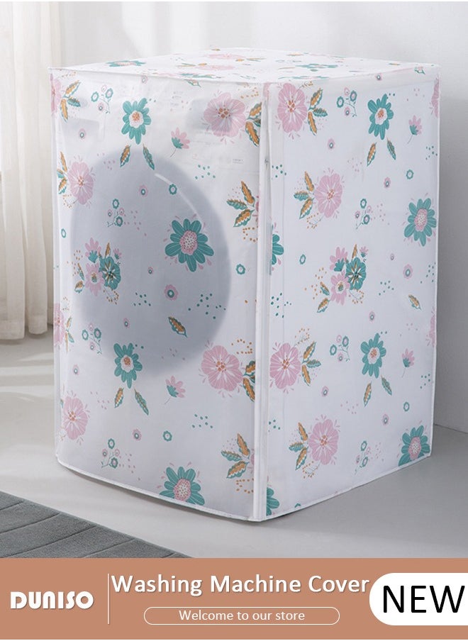 DUNISO All Inclusive Washer Cover, PVEA Waterproof Dustproof Durable Tumble Washing Machine Cover, Washer Protection Case with Smooth Zipper for Laundry Kitchen Home  - Image 1