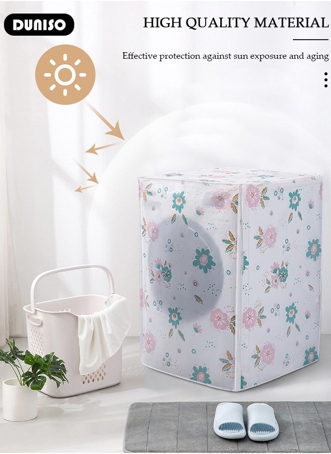 DUNISO All Inclusive Washer Cover, PVEA Waterproof Dustproof Durable Tumble Washing Machine Cover, Washer Protection Case with Smooth Zipper for Laundry Kitchen Home  - Image 2