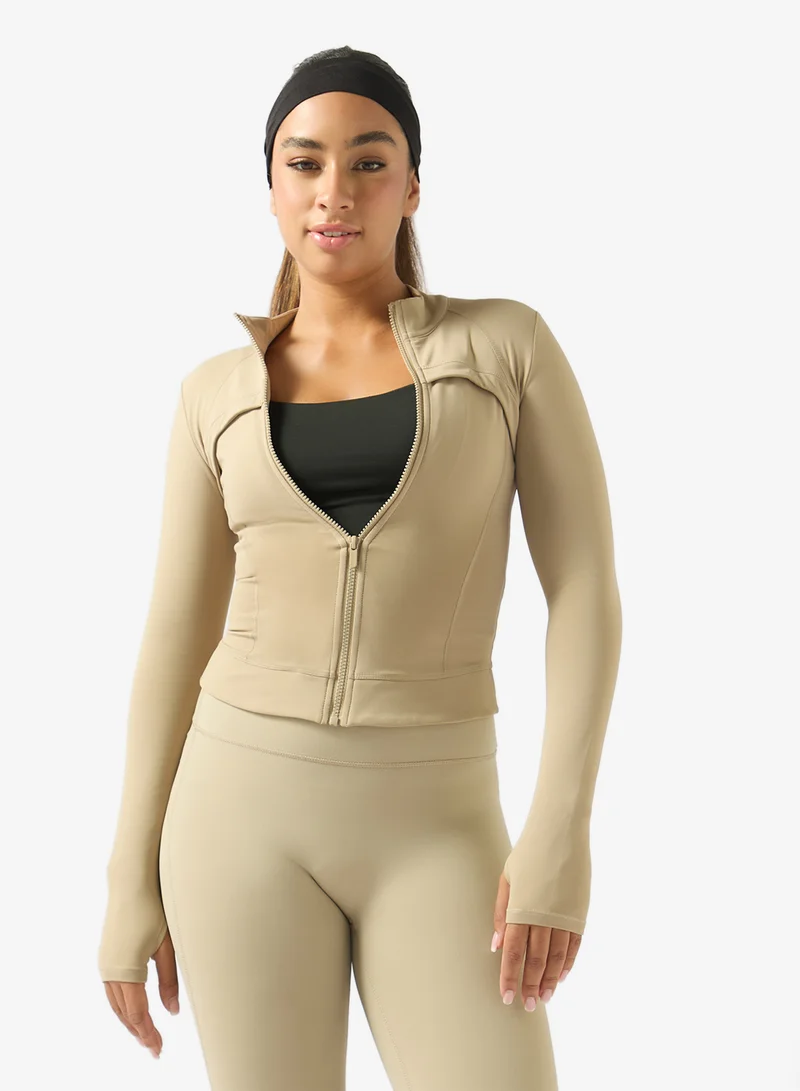 Frwd Zip Up Sculpting Seam Detail Training Jacket