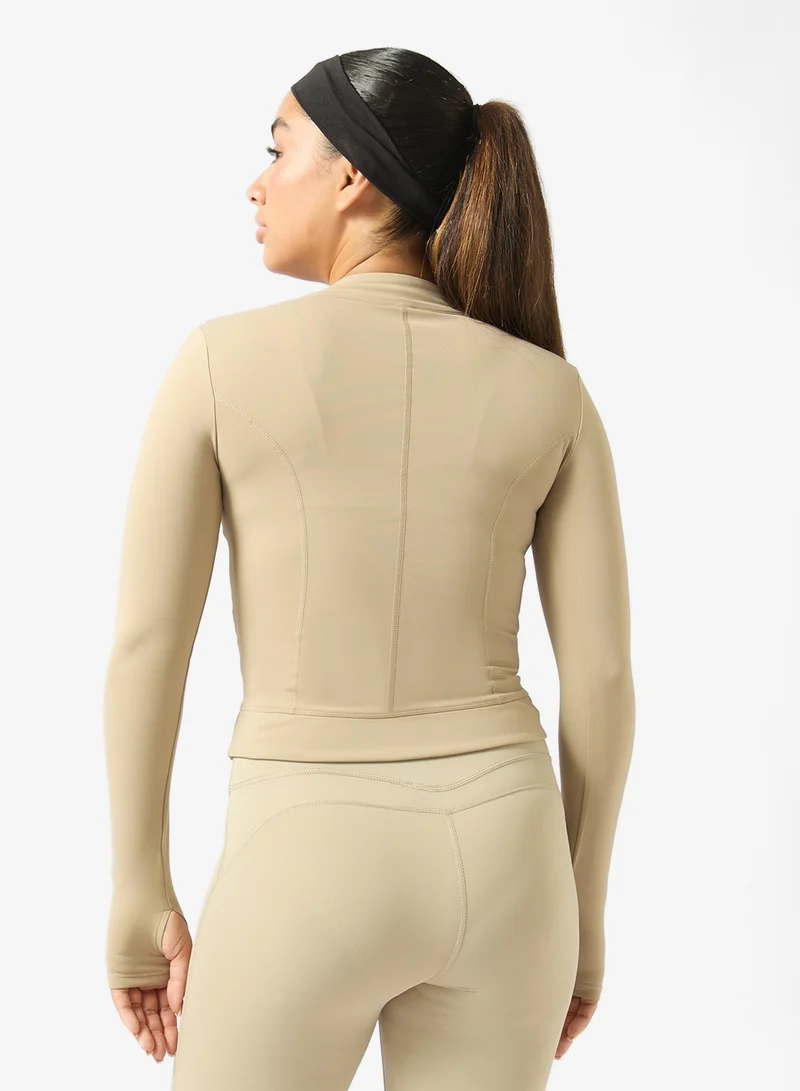 Frwd Zip Up Sculpting Seam Detail Training Jacket