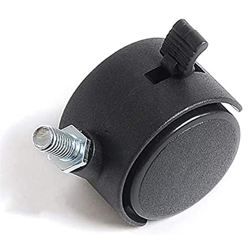 HOWDIA 2 Inch M8×1.25 Threaded Stem Nylon Swivel Caster Wheels with Brake – Floor-Protecting Light-Duty Replacement for Carts, Office Chairs & Furniture, Not fit for 5/16-18(50 kg Total, 4-Pack) - Image 5
