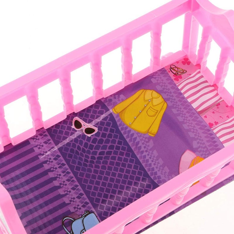 klarako NC Baby Doll W/ Stroller Pram Buggy and Bed Cradle Girls Toy Foldable Pushchair - Image 5