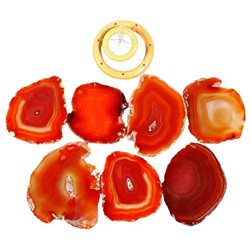 Rockcloud Agate Slices Geode Wind Chime Home Garden Decoration Figurine, 28-33 inches - Image 3