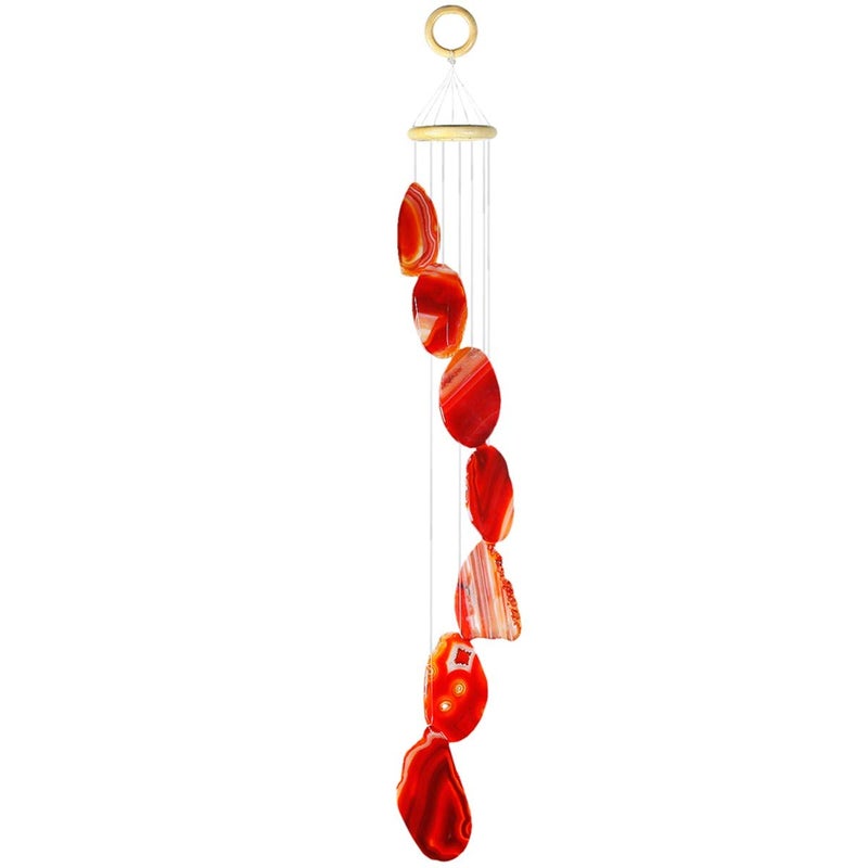 Rockcloud Agate Slices Geode Wind Chime Home Garden Decoration Figurine, 28-33 inches - Image 5
