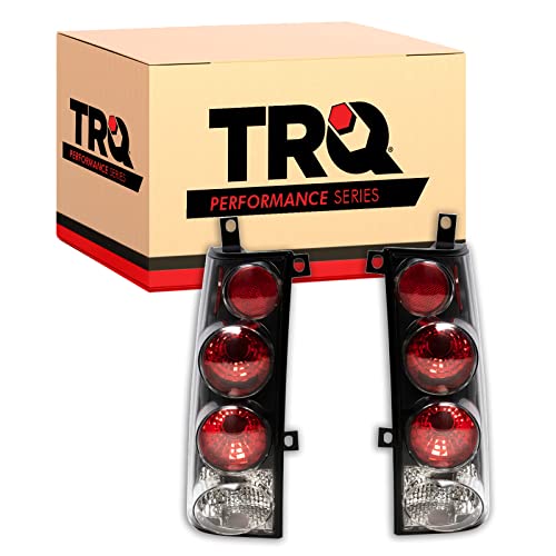 TRQ 2 Piece Driver & Passenger Side Tail Light Assembly Set Black Housing Compatible with 1996-2002 Chevrolet Express 1500 2500 3500 GMC Savana 1500 2500 3500 GM2800156 GM2801156 GM2818194 GM2819194 - Image 2
