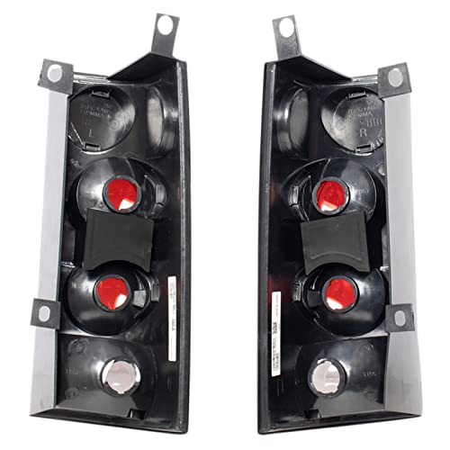 TRQ 2 Piece Driver & Passenger Side Tail Light Assembly Set Black Housing Compatible with 1996-2002 Chevrolet Express 1500 2500 3500 GMC Savana 1500 2500 3500 GM2800156 GM2801156 GM2818194 GM2819194 - Image 4
