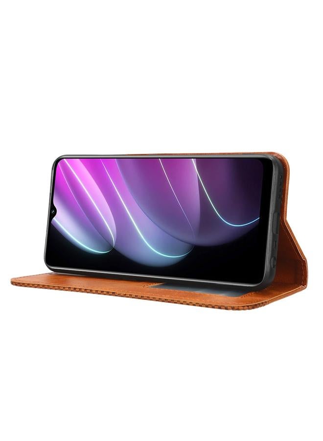 اس-توب جراب هاتف جلدي بمشبك مغناطيسي بتصميم كلاسيكي لهاتف Realme V30 / V30t 5G - Image 5