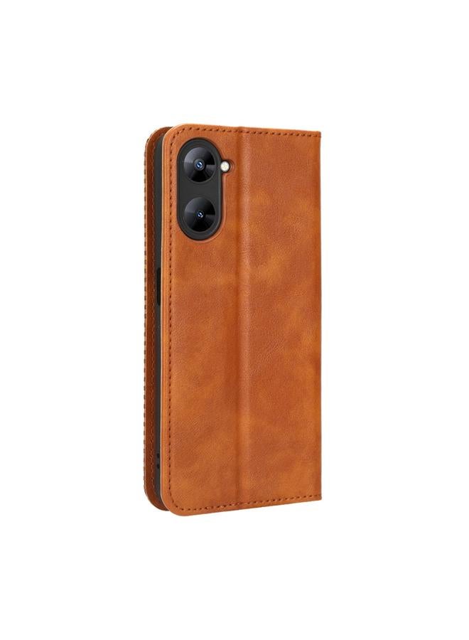 اس-توب جراب هاتف جلدي بمشبك مغناطيسي بتصميم كلاسيكي لهاتف Realme V30 / V30t 5G - Image 3