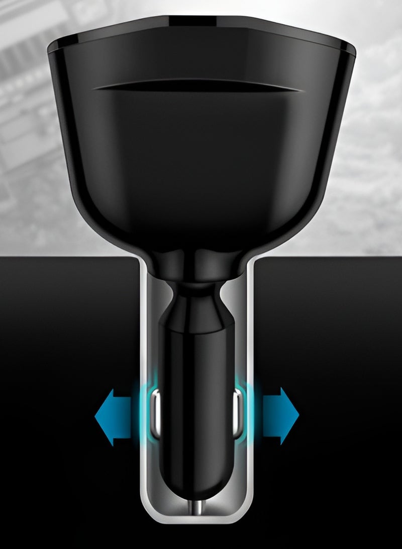 AROAQ Dual-head Cigarette Lighter USB, Car Charger With Dual USB Qc 3.0 Cigarette Lighter With Voltage Display, Ultra-fast Charging Car Cigarette Lighter Plug, (3.1a Dual A-c) - Image 4