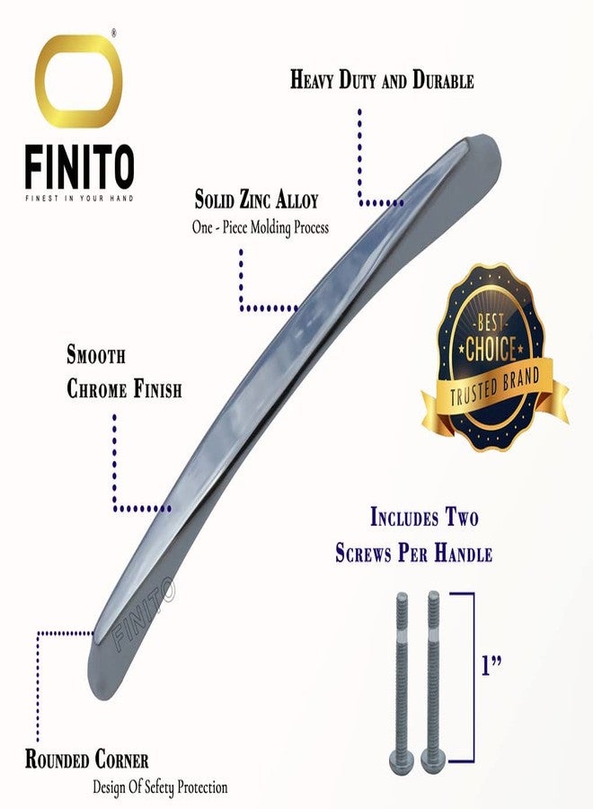 FINITO مجموعة FINITO من 6 قطع، مقابض مطلية بالكروم مقاس 10 بوصات للأدراج، مقابض للخزائن، مقابض للأبواب - FH11010C6 - (اكتشف المجموعة) - Image 2
