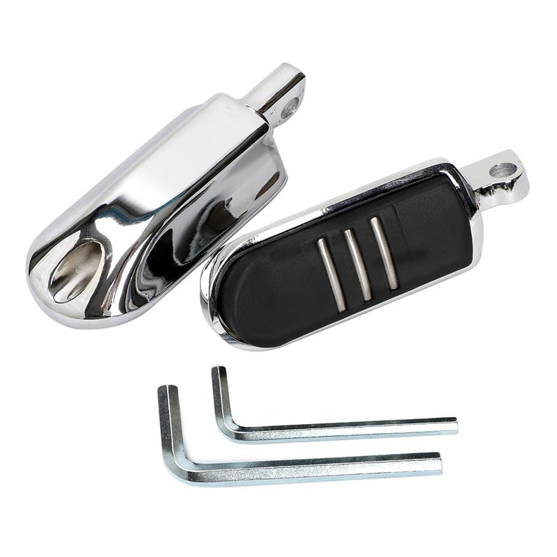 HIMIKI Motorcycle Foot Pegs Footboards Adjustable Highway Footrest Compatible with Softail Sportster Electra Road Glide Road King Street Glide with 125 Engine Guard Chrome