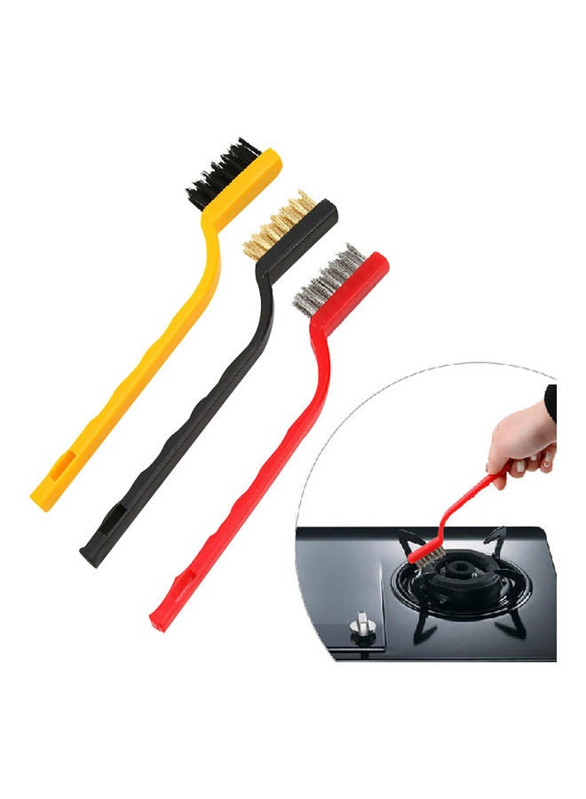 3-Piece Gas Stove Cooker Metal Wire Copper Fiber Brush Multicolour 17cm - Image 2