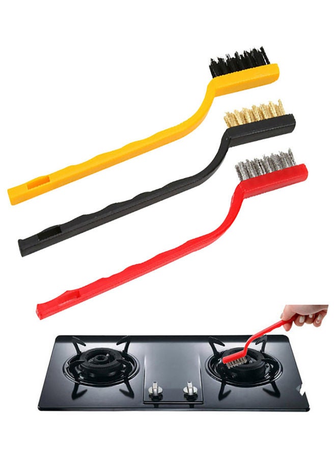 3-Piece Gas Stove Cooker Metal Wire Copper Fiber Brush Multicolour 17cm - Image 5