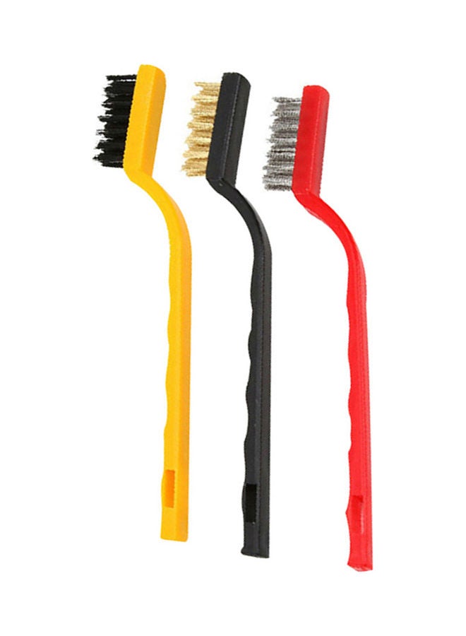 3-Piece Gas Stove Cooker Metal Wire Copper Fiber Brush Multicolour 17cm - Image 1