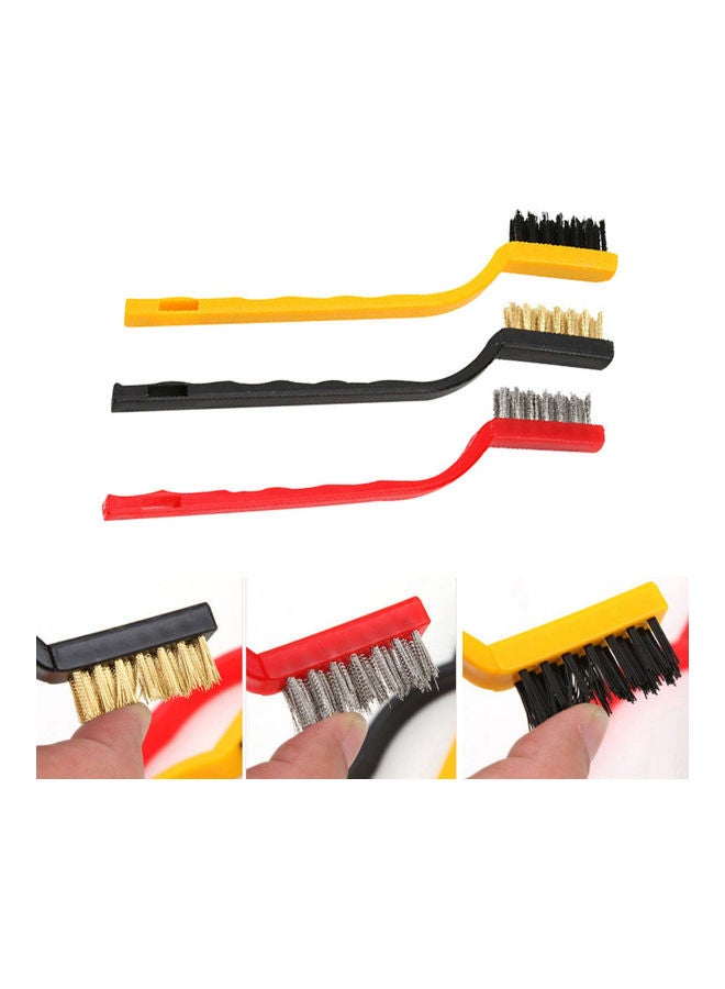 3-Piece Gas Stove Cooker Metal Wire Copper Fiber Brush Multicolour 17cm - Image 3