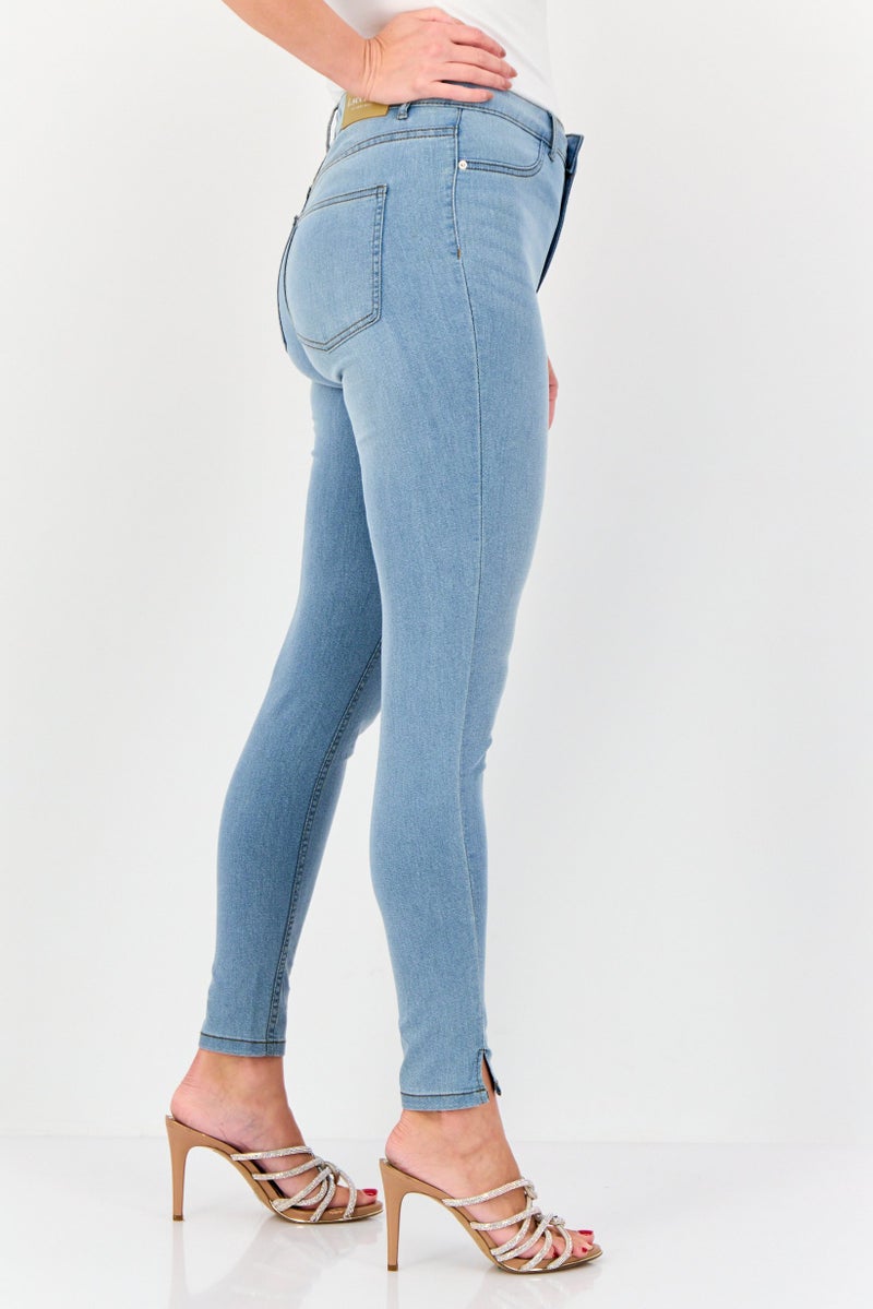 VERO MODA I Scenery by Vero Moda Women Skinny Fit Washed Stretchable Jeans, Light Blue - Image 4