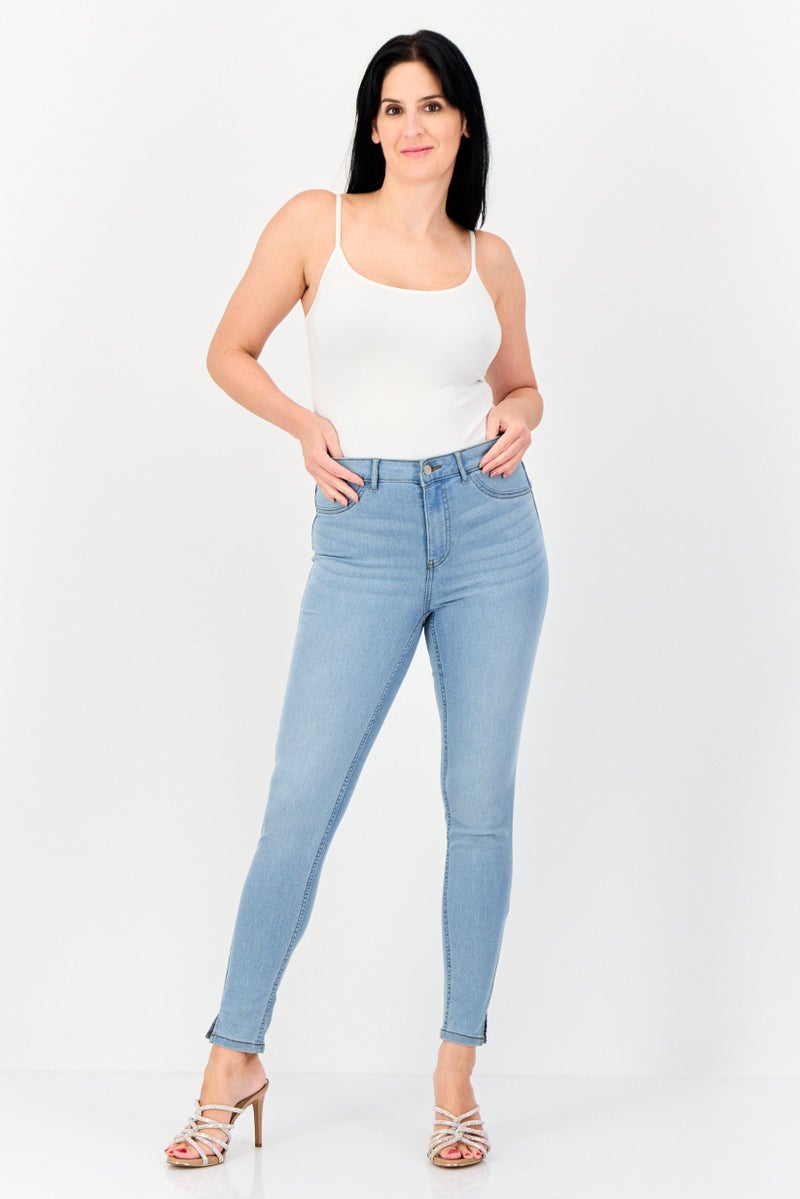 VERO MODA I Scenery by Vero Moda Women Skinny Fit Washed Stretchable Jeans, Light Blue - Image 3