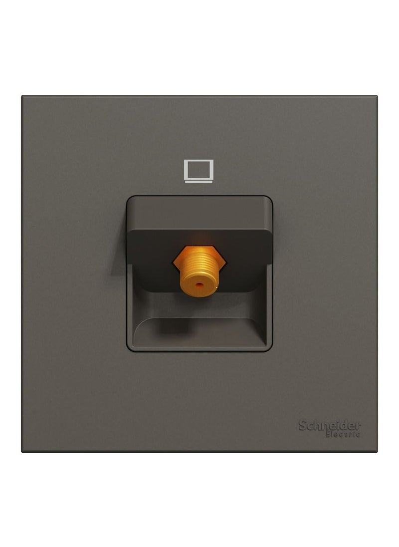 Schneider Electric Schneider Electric Avataron C TV Socket E8731TVF_DG, , Ip20 Dark Grey F-Type  - Image 1