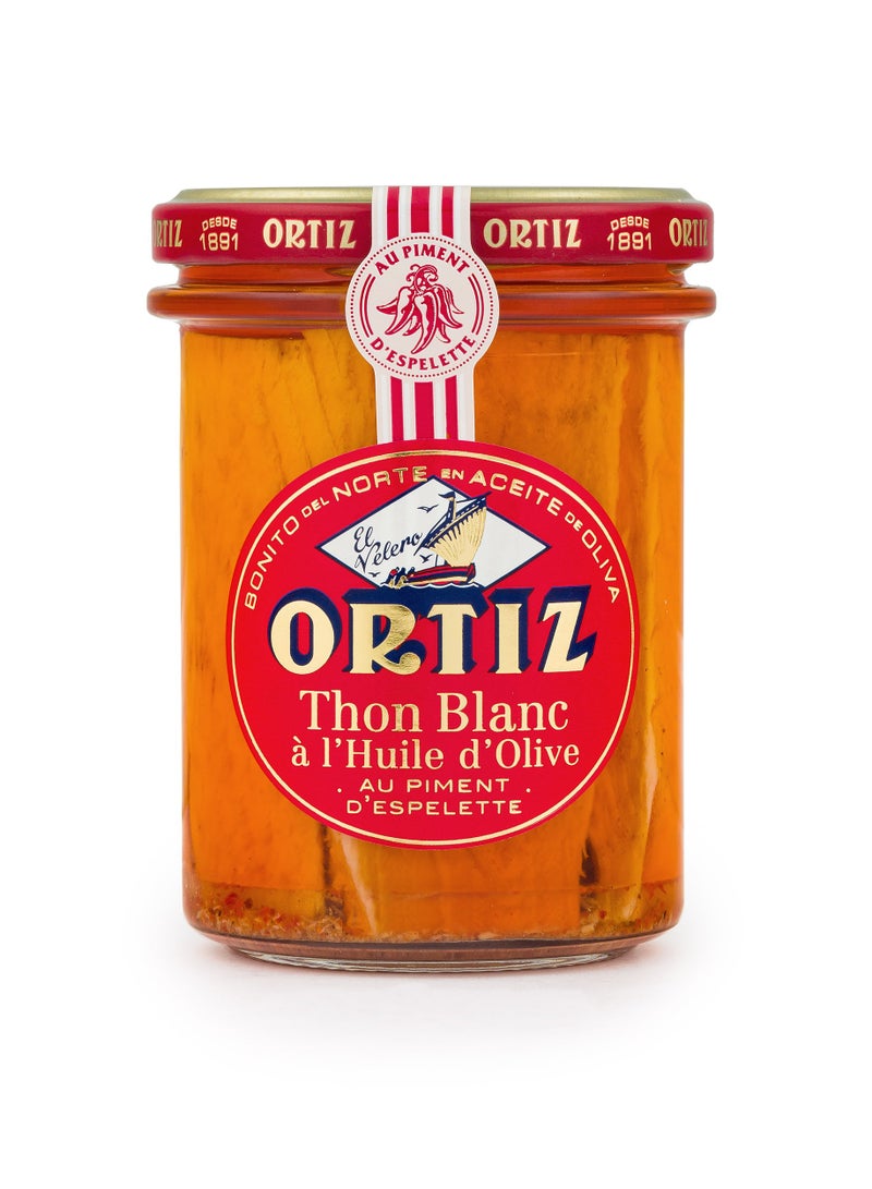 ORTIZ White Tuna In Olive Oil With Espelette Pepper 220g  - Image 1