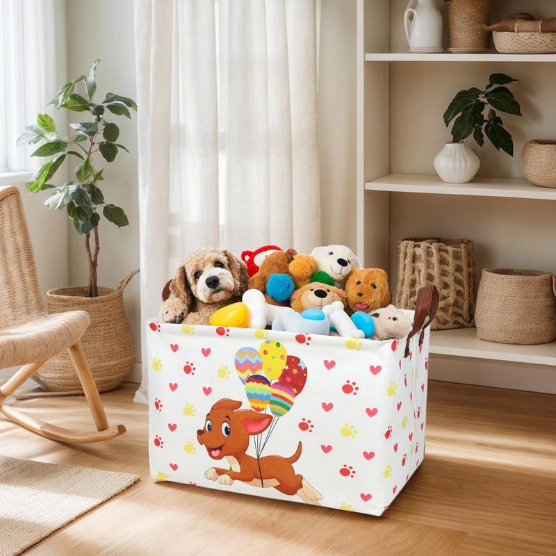 SETAMA Large Easter Basket for Empty Kid Rectangular Cute Easter Gift Storage Basket Bunny Eggs Décor (Dog) - Image 3